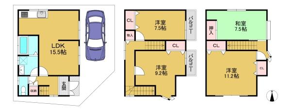 京都市伏見区久我御旅町の中古一戸建