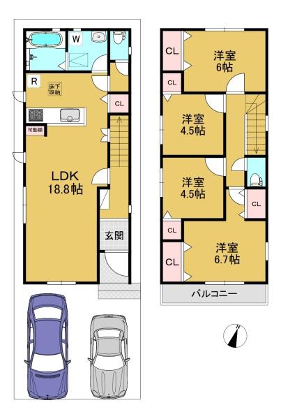 京都市伏見区久我森の宮町の新築一戸建
