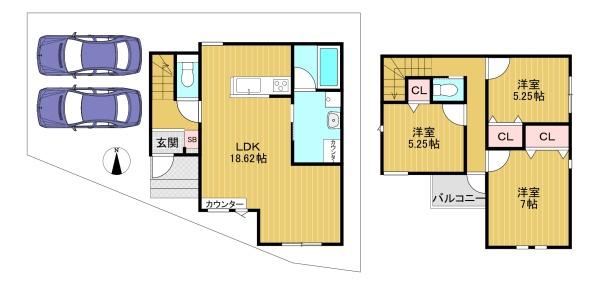 向日市物集女町立田の新築一戸建