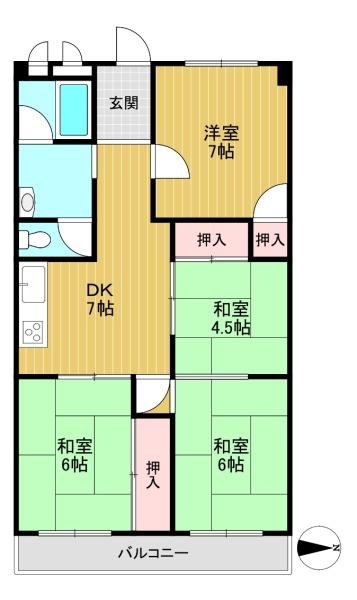 向陽グランドハイツ　3階部分