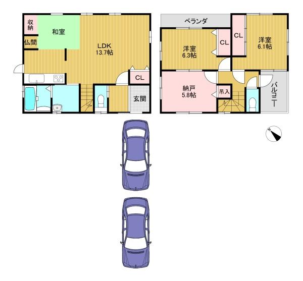 長岡京市奥海印寺太鼓山の中古一戸建