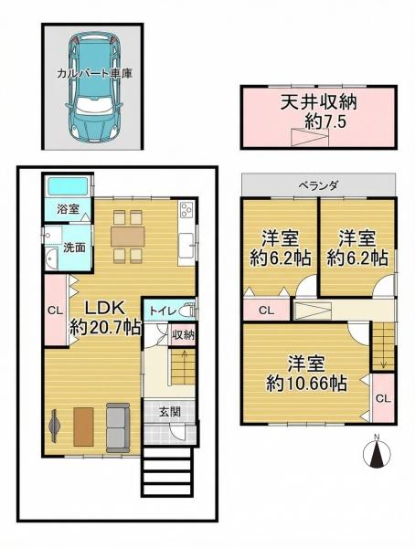 京都市西京区樫原前田町の中古一戸建