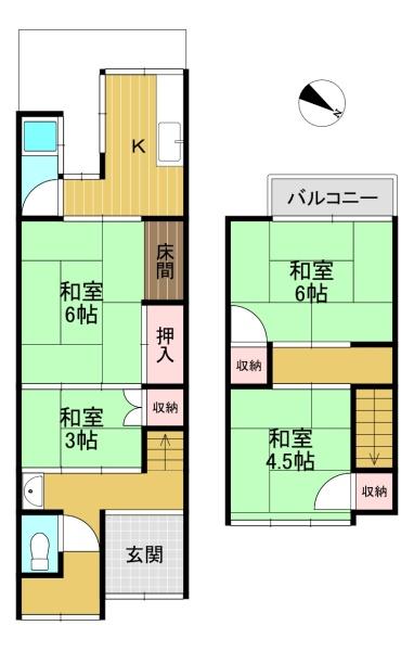 京都市西京区桂朝日町の中古テラスハウス
