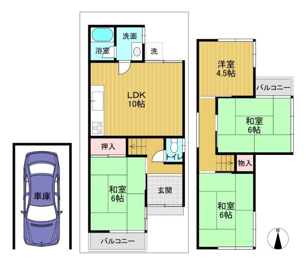 乙訓郡大山崎町字下植野小字梅ケ畑の中古一戸建