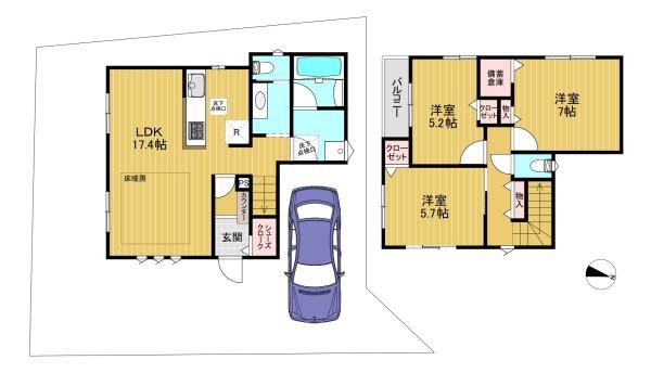 京都市西京区樫原下ノ町の新築一戸建