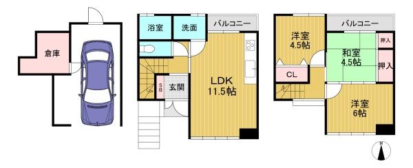 京都市西京区下津林東芝ノ宮町の中古一戸建