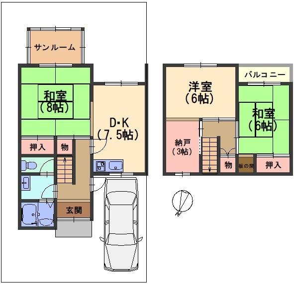 京都市西京区大原野西境谷町４丁目の中古テラスハウス