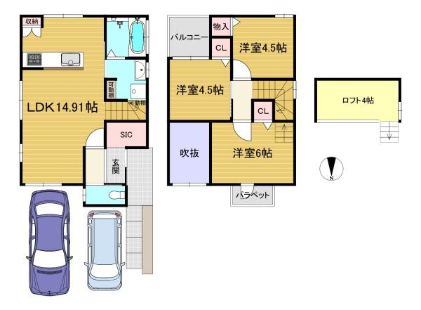 京都市西京区樫原蛸田町の新築一戸建