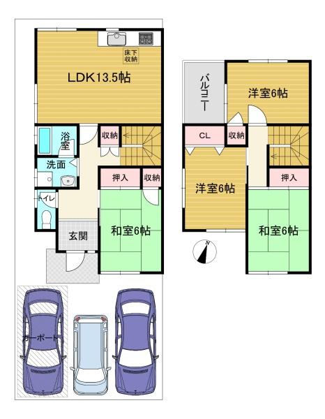 京都市西京区大原野西竹の里町１丁目の中古テラスハウス