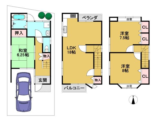 京都市伏見区久我森の宮町の中古一戸建