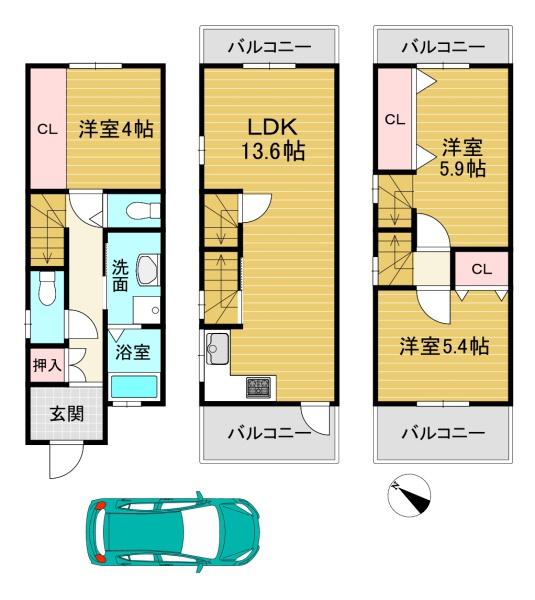 京都市西京区下津林東芝ノ宮町の中古一戸建