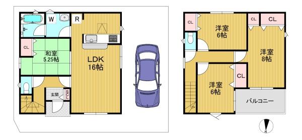 亀岡市篠町野条イカノ辻南の新築一戸建