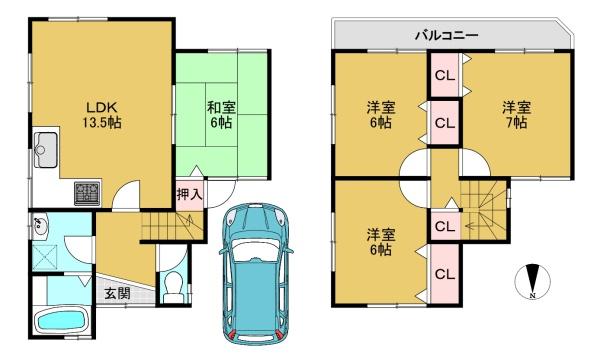 京都市南区久世築山町の中古一戸建