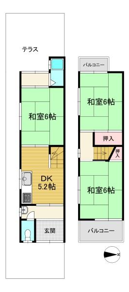 京都市西京区牛ケ瀬堂田町の中古テラスハウス