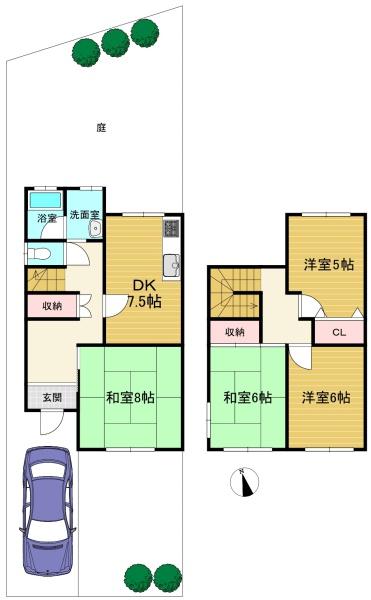 京都市西京区大原野西竹の里町１丁目の中古テラスハウス