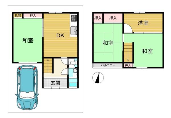 京都市西京区大原野西境谷町3丁目の中古テラスハウス