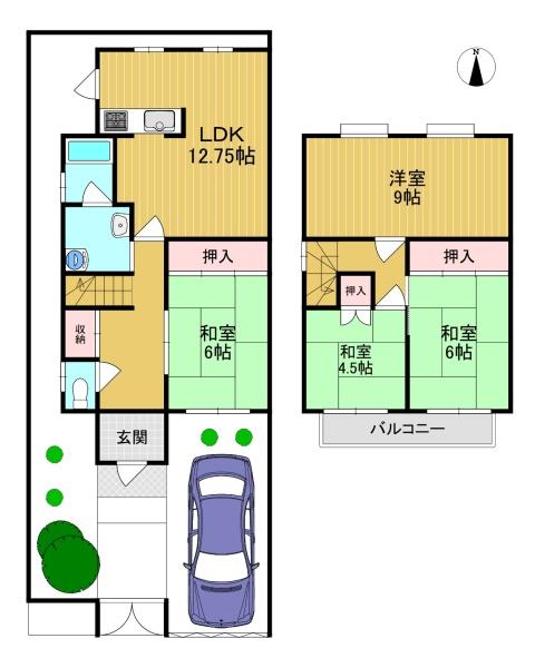 京都市西京区大枝南福西町１丁目の中古テラスハウス