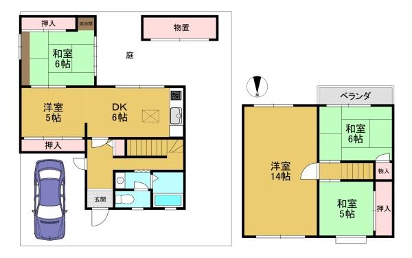 京都市西京区大枝西新林町５丁目の中古テラスハウス