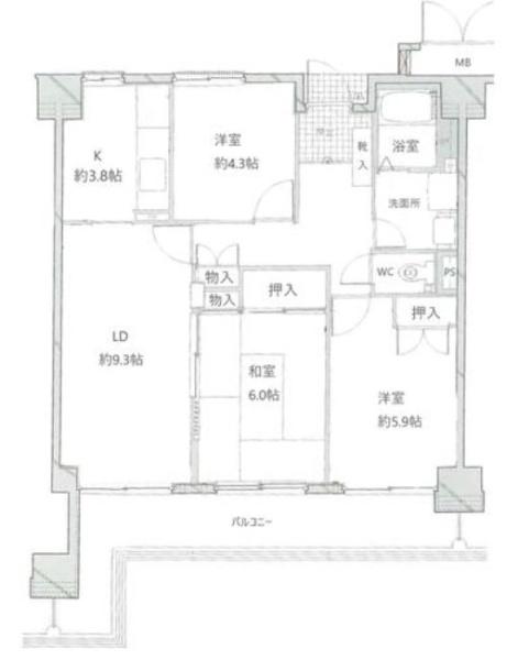 南えびな杉久保サンパルク６５０Ｂ－３号棟