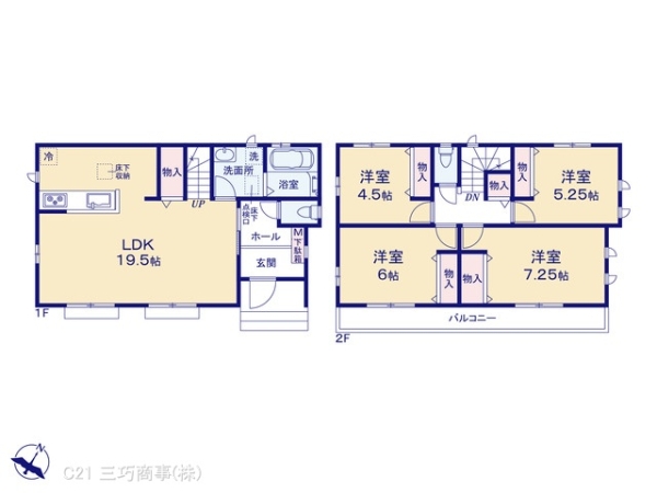 所沢市東所沢3丁目の新築一戸建(間取り)