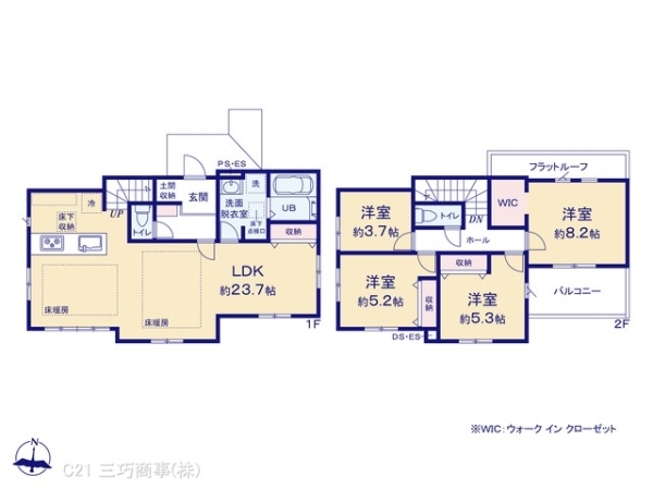 所沢市小手指元町3丁目の新築一戸建(間取り)