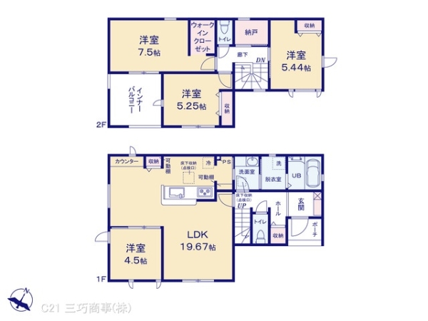 所沢市大字北岩岡の新築一戸建(間取り)