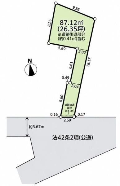 川崎市宮前区犬蔵３丁目の土地