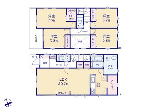流山市江戸川台西1期　2号棟　新築戸建