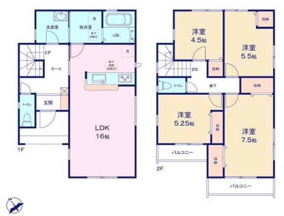 鎌ケ谷市丸山2丁目　2号棟　新築戸建