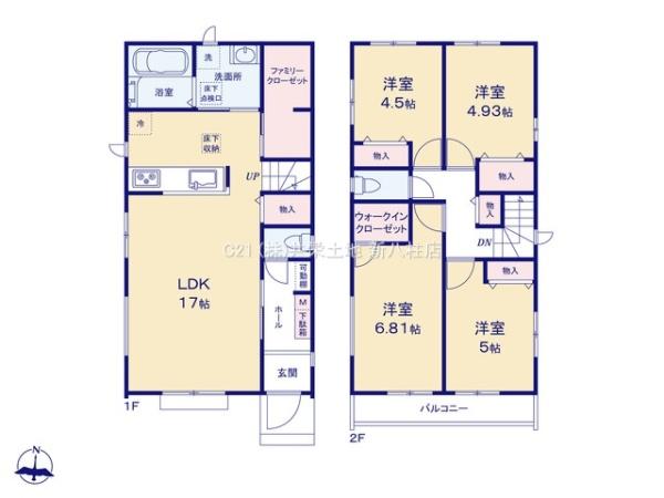 松戸市中金杉4丁目115番　F号棟　新築戸建