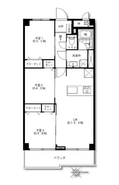パシフィック馬事公苑前2号棟(間取り)