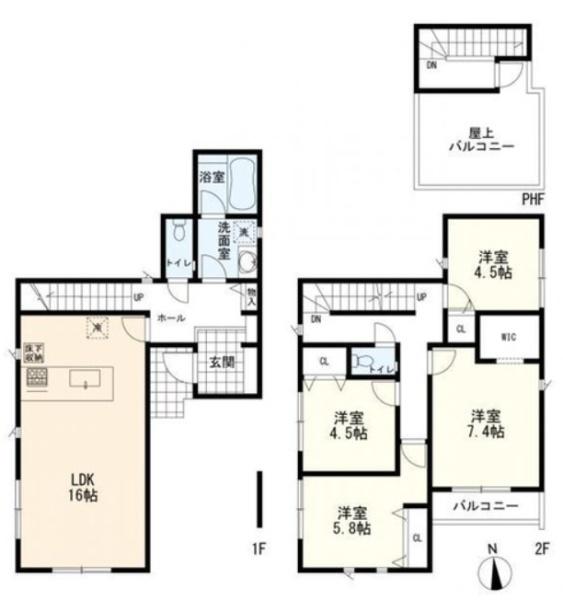 上矢部町新築戸建2号棟(間取り)