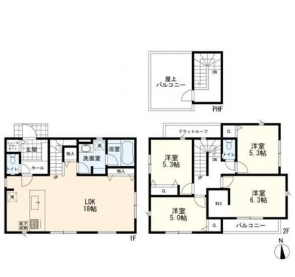 上矢部町新築戸建3号棟(間取り)