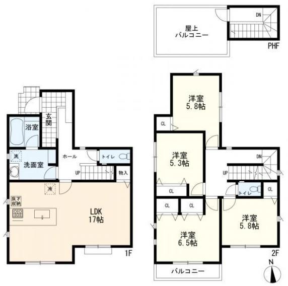 上矢部町新築戸建4号棟(間取り)