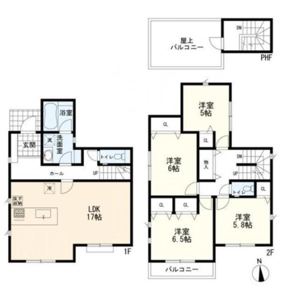上矢部町新築戸建5号棟(間取り)