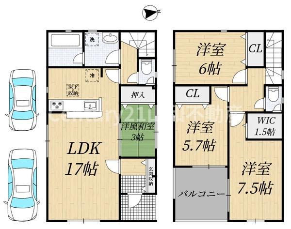 クレイドルガーデン千代川町今津第５①号棟(新築一戸建)