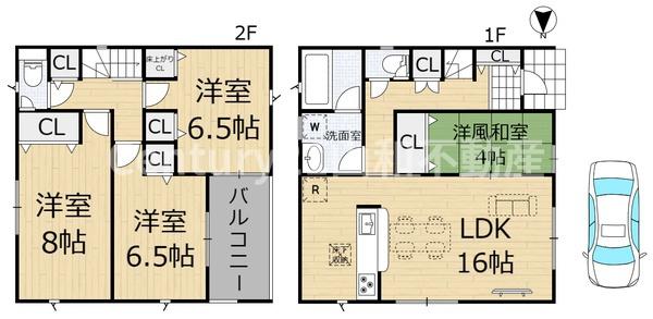 クレイドルガーデン篠町野条第３　②号棟(新築一戸建)