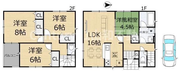 クレイドルガーデン篠町野条第３　⑥号棟(新築一戸建)