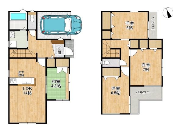 枚方市　長尾谷町　新築戸建　第4　１号棟