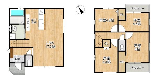 枚方市北片鉾町　１期　新築戸建　１号棟