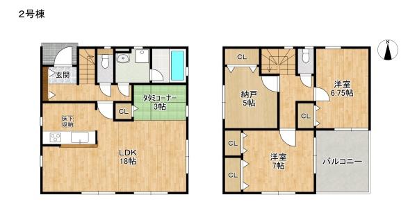 枚方市招提中町　第３　２号棟　新築戸建