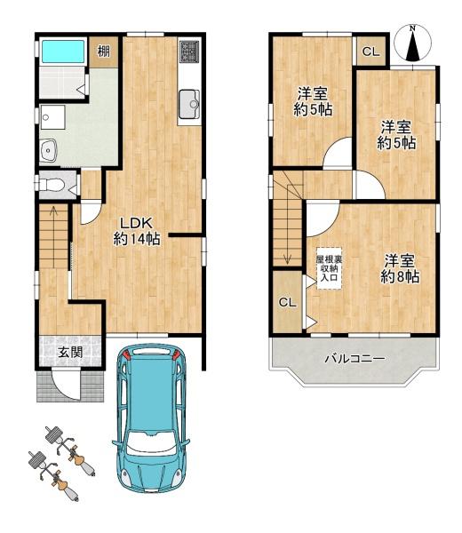 枚方市北楠葉町　中古戸建