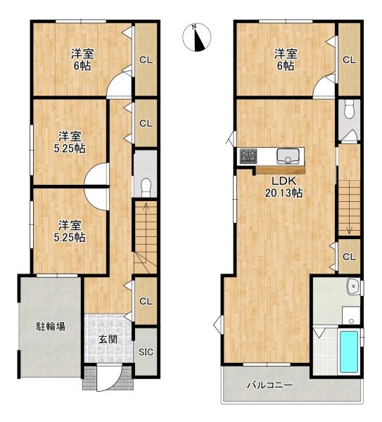 枚方市岡山手町　５号棟　　新築戸建