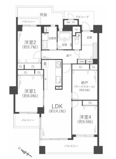 オークヒルズ香里五番館中古マンション