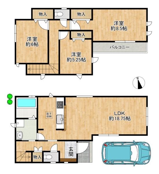 枚方市野村北町　１号棟　新築一戸建て