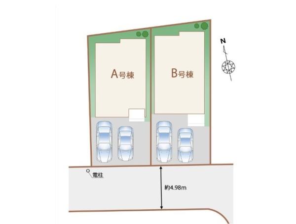 枚方市東香里3丁目の新築一戸建(区画図)