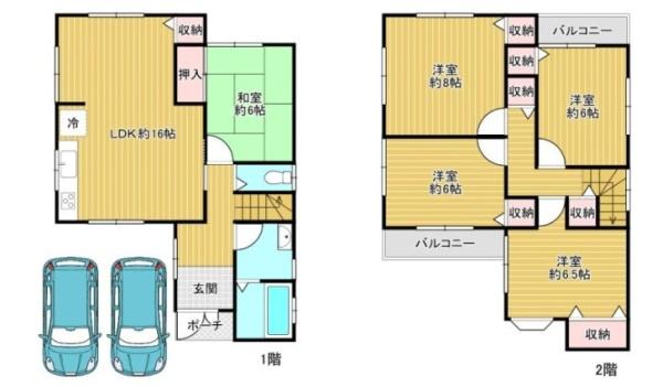 枚方市伊加賀西町の中古一戸建て(間取り)
