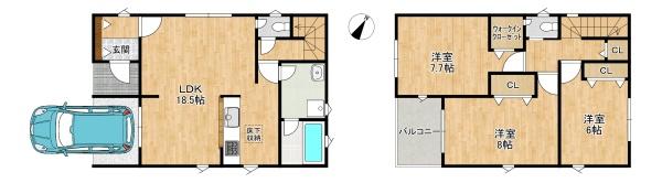 寝屋川市高宮　第４　２号棟　新築一戸建て