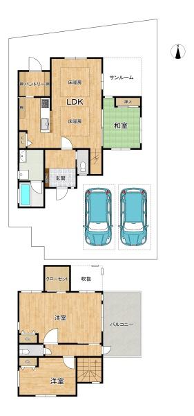 八幡市美濃山幸水の中古一戸建て