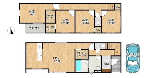 枚方市藤阪元町３丁目　新築一戸建て１期１号棟